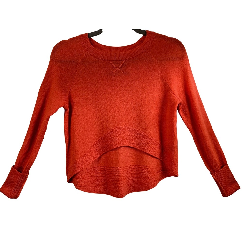 Dolce Vita Artsy Chic Orange High Low Alpaca Sweater Womens S Elbow Cut Out Peru